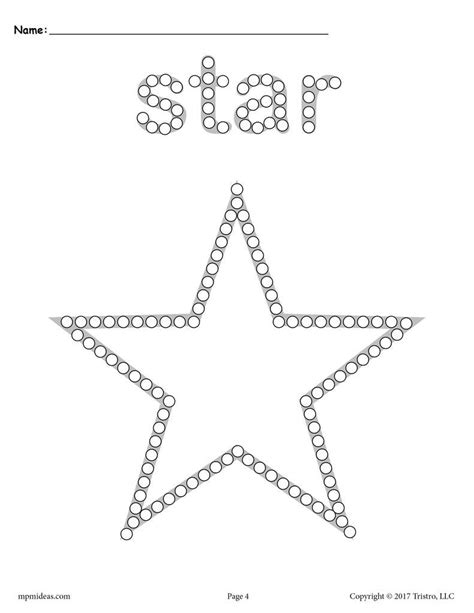 star  tip painting printable star worksheet coloring page