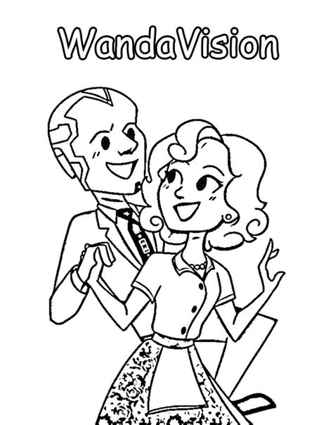 wanda  vision coloring page wanda coloring wandavision pages