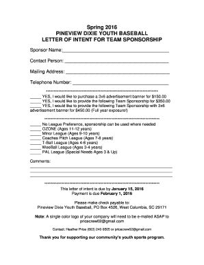 printable athletic sponsorship letter forms  templates fillable
