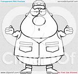 Careless Chubby Shrugging Hunter Male Illustration Royalty Clipart Vector Cory Thoman sketch template