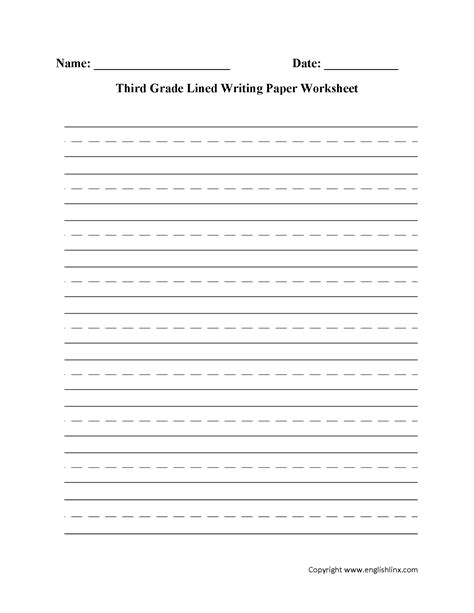 writing worksheets lined writing paper worksheets  grade