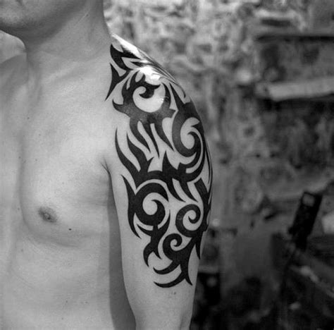 80 Tribal Shoulder Tattoos For Men Masculine Design Ideas