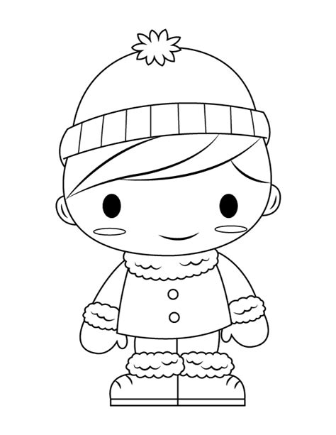 printable winter boy coloring page