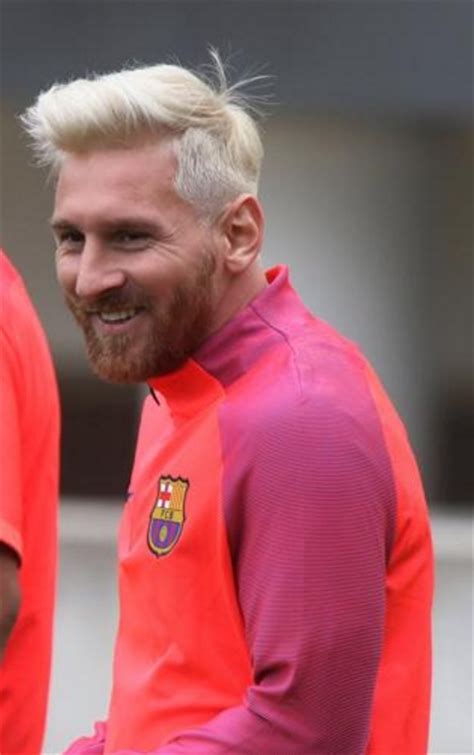 Leo Messi New Haircut Pictures With Blonde Hairstyle Look