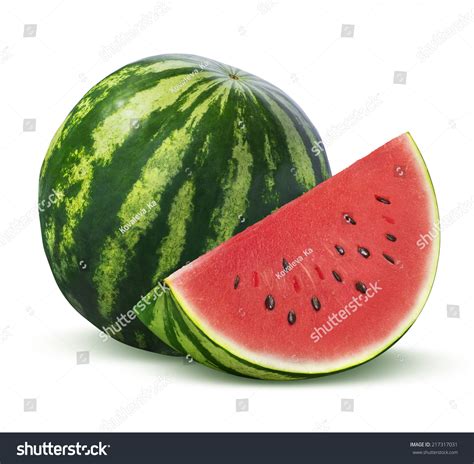 watermelon slice isolated  white stock photo