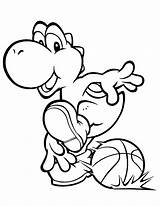 Coloring Basketball Yoshi Pages Printable Kids Children Color Cute Coloriage Justcolor Getcolorings Getdrawings sketch template