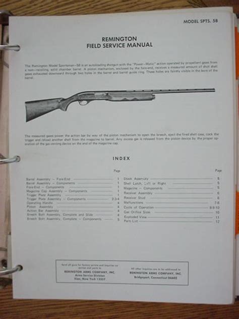 remington sportsman  original service manual