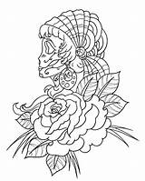 Coloring Pages Tattoo Skull Rose Color Mexican Drawing Roses Teenagers Sugar Skulls Colouring Printable Drawings Getdrawings Books Getcolorings Teen Paintingvalley sketch template