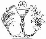 Communion Chalice Coloring Eucharist Pages Drawing First Wheat Clipart Grapes Holy Printable Template Color Grape Logo Host Catholic Primera Comunion sketch template