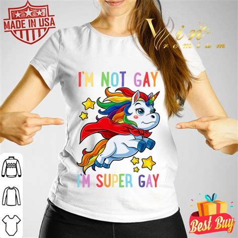 unicorn i m not gay i m super gay lgbt shirt hoodie sweater