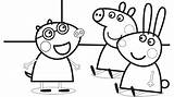 Molly Peppa Pig Mole Coloring Colours sketch template