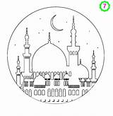 Ramadan Colouring Mosque Adabi Kareem Enfants Mosques sketch template