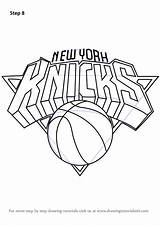 Knicks York Logo Drawing Draw Step Lakers Coloring Pages Nba Tutorials Getdrawings Sports Drawingtutorials101 sketch template