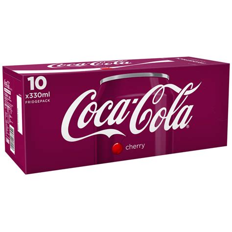 Cherry Coke 10 X 330ml Coca Cola Soft Drink Bandm Stores