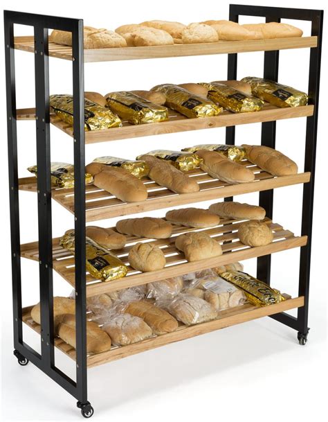 rolling wood shelves double sided rustic display