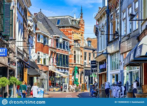 shopping street   city  zwolle netherlands editorial photography image  people