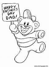 Fathers Coloring Pages Happy Cards Dad Father Printable Kids Color Colouring Bear Cartoon Christian Print Daddy Quotes Sheets Children Birthday sketch template