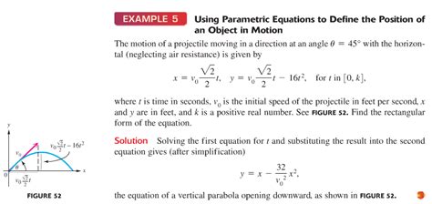 algebra precalculus using parametric equations to define the position