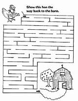 Mazes Maze Olds Corn Worksheet Hen sketch template