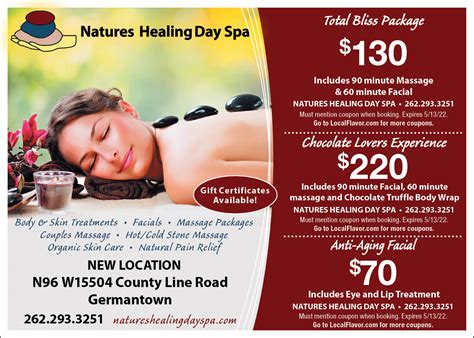 healing day spa specials natures healing day spa