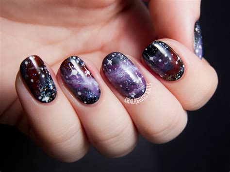 purple galaxy nails inspired   pelican nebula chalkboard nails