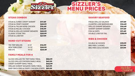 updated sizzler menu prices coupon codes
