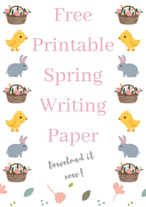 spring writing paper  printable