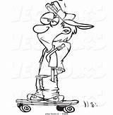 Skater Outlined Toonaday Vecto sketch template