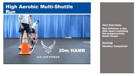 air force hamr test  shuttle run score sheet