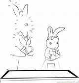 Rabbit Peter Lily Bobtail Pages Coloring Template Dots Connect Dot Kids sketch template