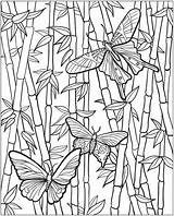 Coloring Pages Bamboo Dover Publications Adult Printable Butterflies Adults Butterfly Color Zentangle Colouring Doverpublications Book Welcome Glass Template Bambou Ru sketch template