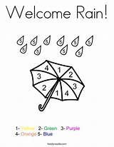 Coloring Rain Welcome Color Number Umbrella Worksheets Rainy Twistynoodle Pages Noodle Twisty Weather Print Ll Activities Colors School Favorites Login sketch template