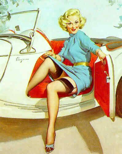 let s go 1957 gil elvgren autos dessins