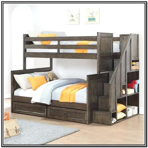 twin  double bunk bed  stairs canada bedroom home