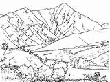 Mountain Range Coloring Pages Mountains Kids sketch template