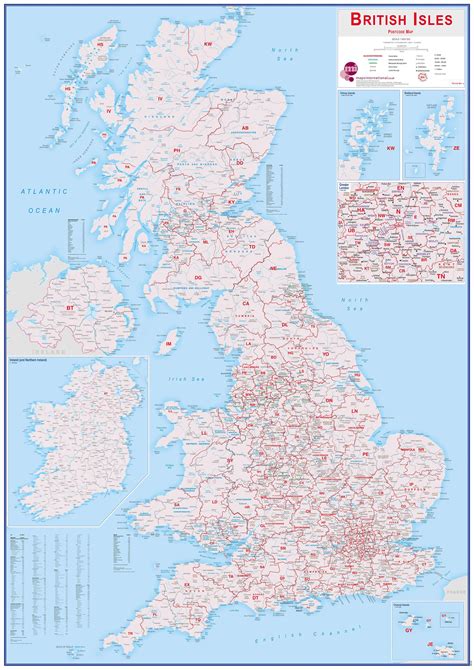 large british isles postcode map rolled canvas  frame