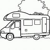 Coloring Pages Motorhome Car Rv Colouring Drawing Camping Camper Caravan Imprimer Campers Coloriages Wohnmobil Kids Einfach Ausmalen Zum Cars Gif sketch template