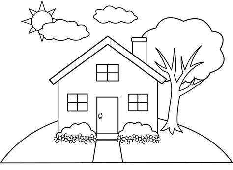 house coloring pages  printable coloring pages  kids