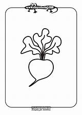 Radish Vegetables Coloring Easy sketch template