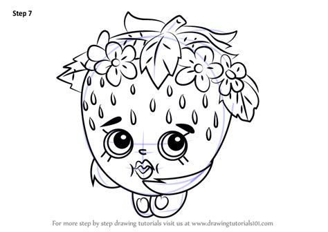 learn how to draw strawberry kiss from shopkins shopkins