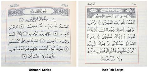 difference   indopak  uthmani scripts halal