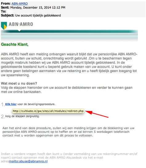 valse  mail abn amro account geblokkeerd opgelicht avrotros programma  oplichting