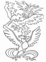 Articuno Coloring Pages Pokemon Legendary Getdrawings sketch template