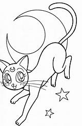 Coloring Sailor Moon Luna Pages Cat Colouring Cats Printable Drawings Google Fi Popular sketch template