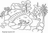 Mewarnai Taman Diwarnai Pemandangan Kolam Hias Belajar Mewarna Belum Kuda Poni Ikan Sketsa Bunga Lukisan Indah Warna Ilustrasi Paud Kecil sketch template