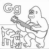 Coloring Letter Pages Phonics Preschool Alphabet Zoo Gorilla Goat Guitar Sheets Grass Jolly Color Letters Kids Printable Getcolorings Coloringpages4u Choose sketch template