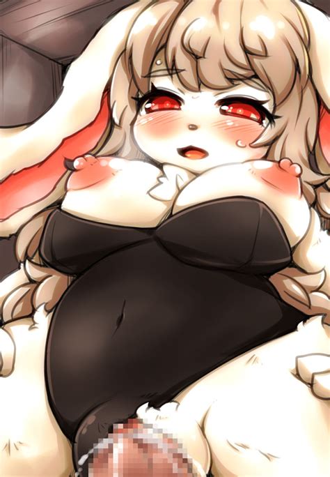 Rule 34 Artist Request Blonde Hair Blush Breasts Bunny Censored Furry