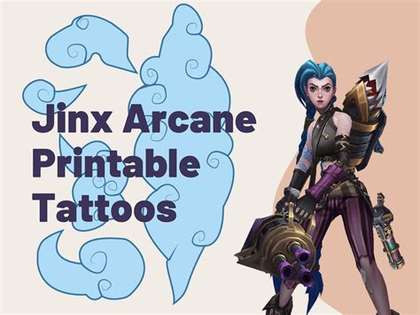 Arcane Jinx Printable Tattoos Print At Home Tattoos League Of Legends