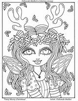 Coloring Pages Christmas Fairy Muller Deborah Mermaid Chubby Abstract Gemerkt Von Book Choose Board sketch template