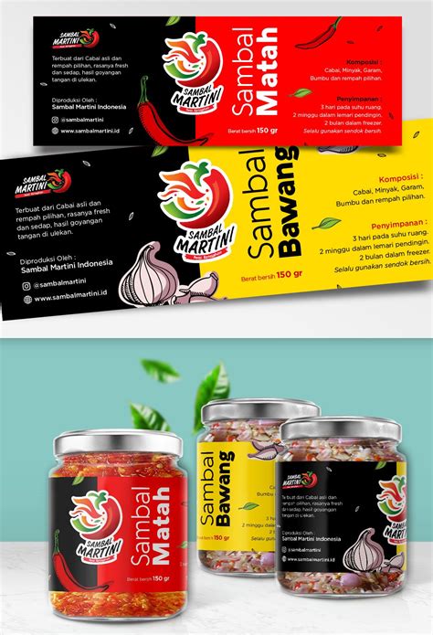Sribu Label Design Desain Label Sambal Martini Spices Packaging